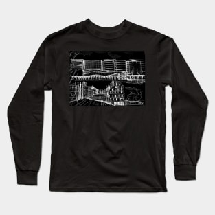 the city skyline urban sketcher walking pavilion ecopop Long Sleeve T-Shirt